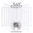 thumbnail image 5 of 4-Panel Wooden Free Standing Foldable Dog Gate Indoor – 24" High, Extra Wide Step-Over Safety Pet Gate for Doorways, Stairs, Hallways, Large Spaces & Playpen for Puppies Indoor Use, White, 5 of 7