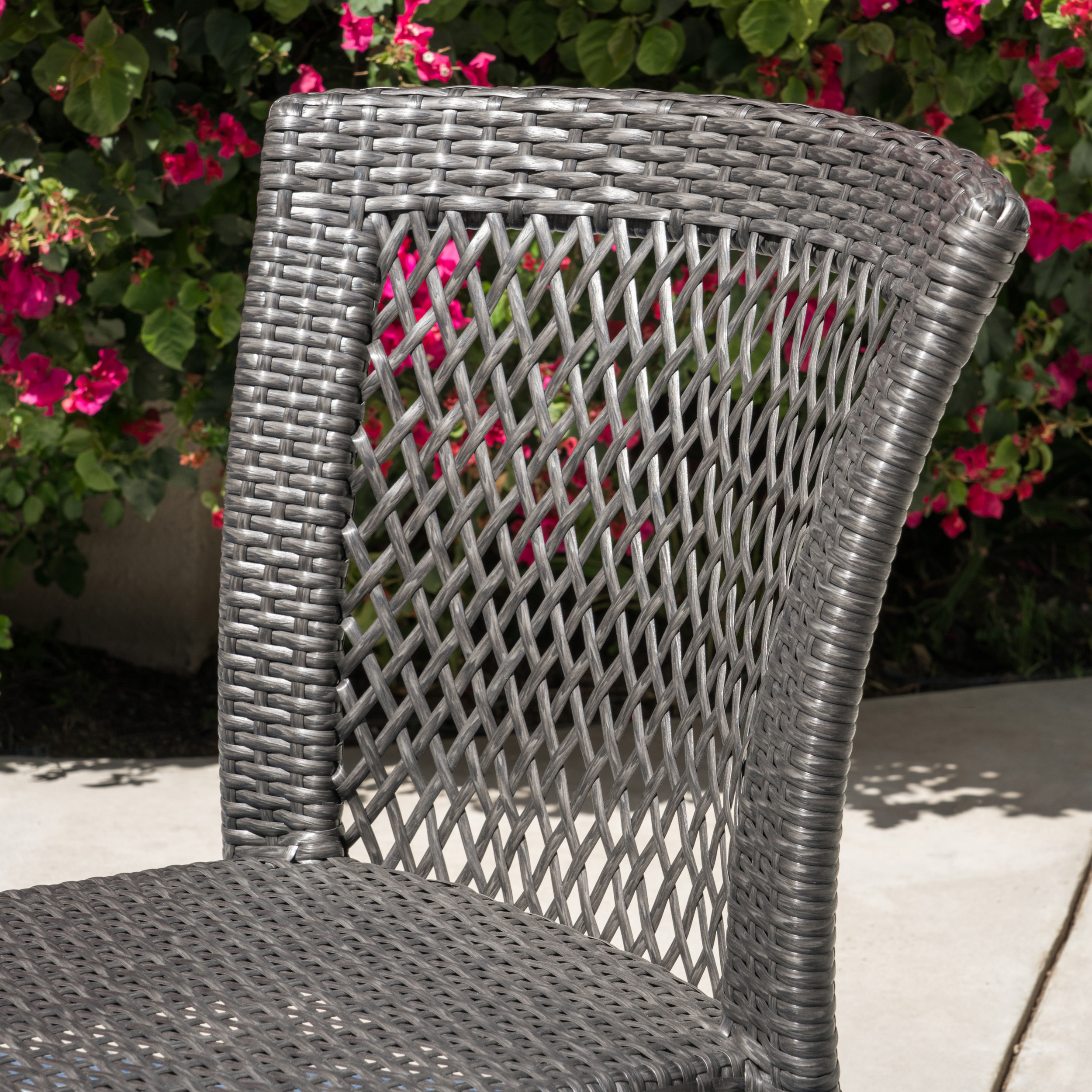 Outdoor Wicker Dining Chairs,Grey