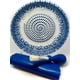 thumbnail image 1 of BonCera Juego de ralladores de ajo de cerámica todo en uno, 4 piezas, diseño esmaltado, plato rallador con pelador de ajos, soporte de exhibición para cepillo de recolección, también ralla cúrcuma, je, 1 of 5