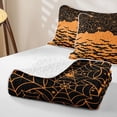 thumbnail image 4 of Erosebridal Happy Halloween Spider Twin Quilt Set, Spooky Bat Silhouette Twin Coverlet Set for Boys Girls, Orange Black, 2-Piece 1 Bedspread and 1 Pillowcase, 4 of 7