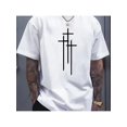thumbnail image 1 of Camiseta estampada de cuello redondo esencial de verano: camisetas casuales de manga corta para hombre con estampado elegante, ideal para usar a diario en vacaciones de verano, actividades al aire lib, 1 of 5