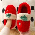 thumbnail image 4 of Vedolay Toddler Girls Boys Winter Warm Slippers Plush Cute Bedroom House Indoor Shoes Red,26, 4 of 4