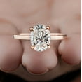 thumbnail image 5 of Cora Jewellery 3CT Bridge Diamond Oval Moissanite Hidden Halo Engagement Ring For Women, 10K Rose Gold, 5 of 8