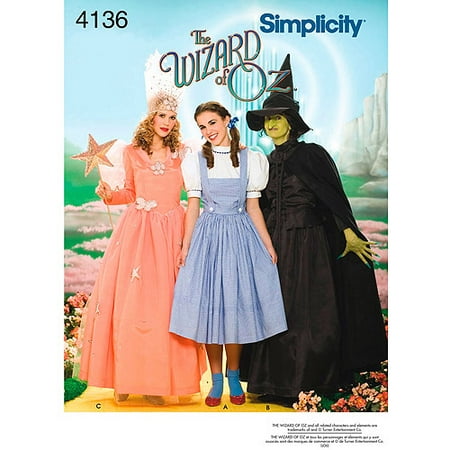 Simplicity Misses' Size 6-12 Wizard of Oz Costumes Pattern, 1 Each