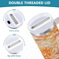 thumbnail image 5 of 40 Oz Car Handle Water Bottle Water Cup Water Bottle Water Jug Coffee Cup Travel Water Bottle Orange Chrysanthemums, 5 of 8