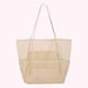 thumbnail image 1 of Bolsos Tejidos Para Damas Malla Playa Natación Bolsas Casual Mujeres Compras Paquete Ropa Bolso de almacenamiento (Beige), 1 of 5