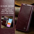 thumbnail image 2 of Leather Case for iPhone 11 Card Slot Folio Flip Wallet Case for iPhone 11 Premium PU Magnetic Kickstand Cover Soft TPU Inner Case Red, 2 of 14