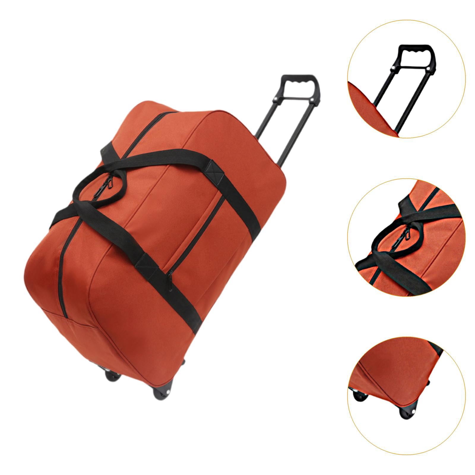 Wzmzjy Wheeled Duffel Bag Suitcase Telescoping Handle Handbag Men Women Multifunctional orange