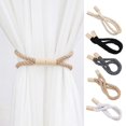 thumbnail image 2 of Selrti Magnetic Curtain Tieback, Cotton Linen Rope Curtain Holdback with Wood Buckle for Drapes, Decorative Tie Backs for Bedroom, Boho Room, Nursery and Farmhouse Decor, 2 of 7