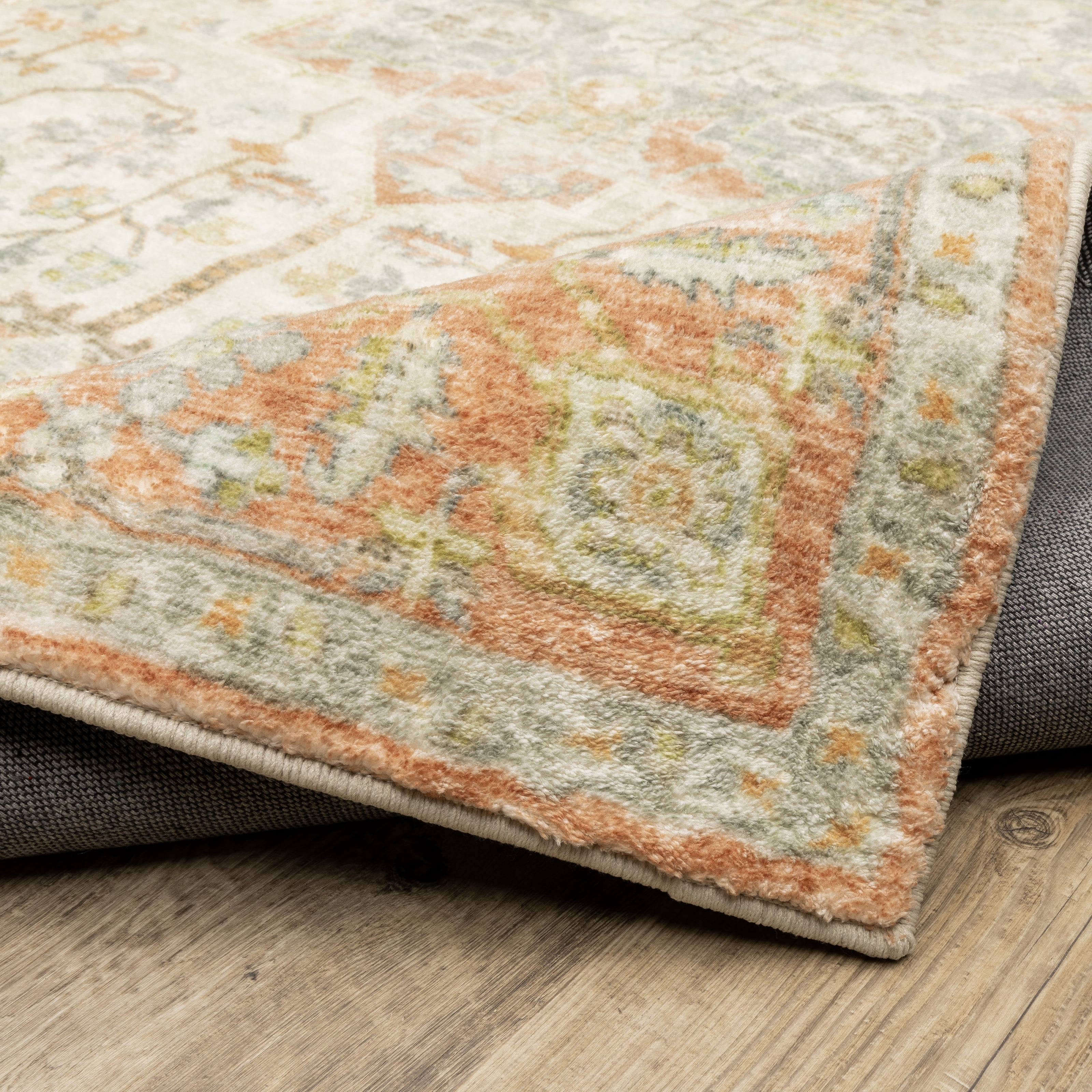 Avalon Home Silvana Distressed Medallion Area Rug, 2' X 8' Runner, Orange/ Silver