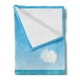 thumbnail image 2 of Beach Soft Flannel Fleece Throw Blanket, Seascape with Sunny Sky and Clouds Relax Summer Day Illustration, Cozy Plush for Indoor and Outdoor Use, 70" x 90", Sand Brown Sky Blue, by Ambesonne, 2 of 5