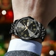 thumbnail image 6 of OLEVS Watches for men Business Dress Luxury Casual Digital Analog Quartz Stainless Steel Waterproof Luminous Date Men Wrist Watches reloj para hombre Black Dial, 6 of 14