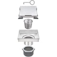 thumbnail image 2 of HEATGENE 4-Inches Square Shower Drain with Flat Cover, Stainless Steel Shower Floor Drain with 2-in-1 Flat & Tile Insert Cover, Floor Shower Drain with Hair Strainer, Brushed, 2 of 9