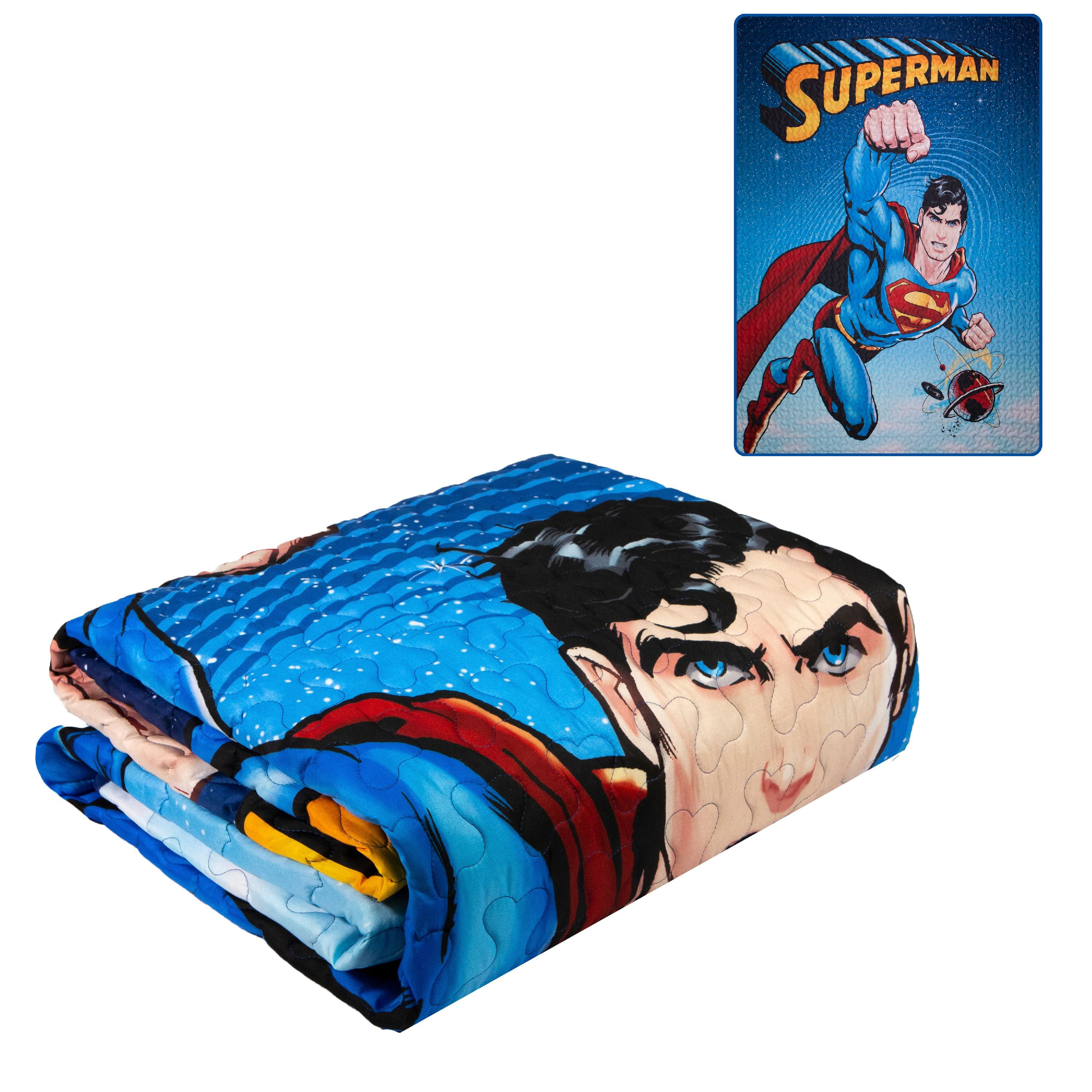 Quilted Bedspreads All Season Reversible Blanket Superman