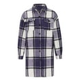 thumbnail image 4 of Herrnalise Womens Flannel Shacket Jacket Casual Plaid Wool Blend Button Down Long Sleeve Shirt Fall Clothes Outfits 2024 Purple,L, 4 of 6