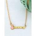 thumbnail image 3 of Personalized Children's Name Necklace with Pink or White Enamel on Bunny Motif, 3 of 4