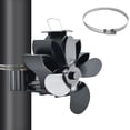thumbnail image 1 of Wood Stove Fan Heat Powered Non-Electric Lotus Shaped Heat Distribution 4-Blade Silent Flue Pipe Hanging Fireplace Fan for Home Wood Burning Stove/Log, 1 of 5