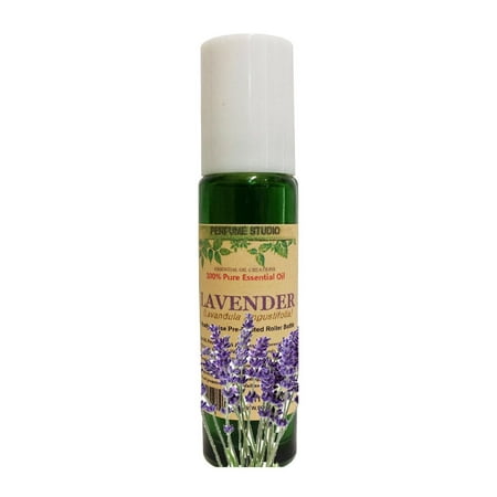 Lavender Essential Oil Roll On. Ready to Use - Prediluted with Fractionated Coconut Oil in a 11 ML Green Glass Roller