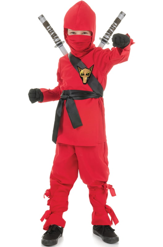 Boys White Ninja Child Costume & Clothes Set Red Ninjago Cosplay for kid