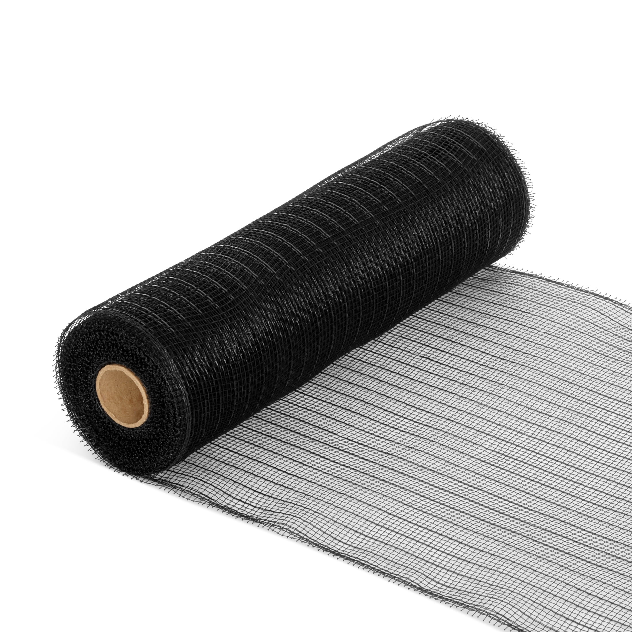 Hello Hobby Black Deco Mesh for Crafts, Ribbons and Decorations, 10 in x 10 yd