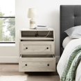 thumbnail image 2 of 22" Curved Open Top 2-Drawer Bedroom Nightstand with USB in Birch, 2 of 7