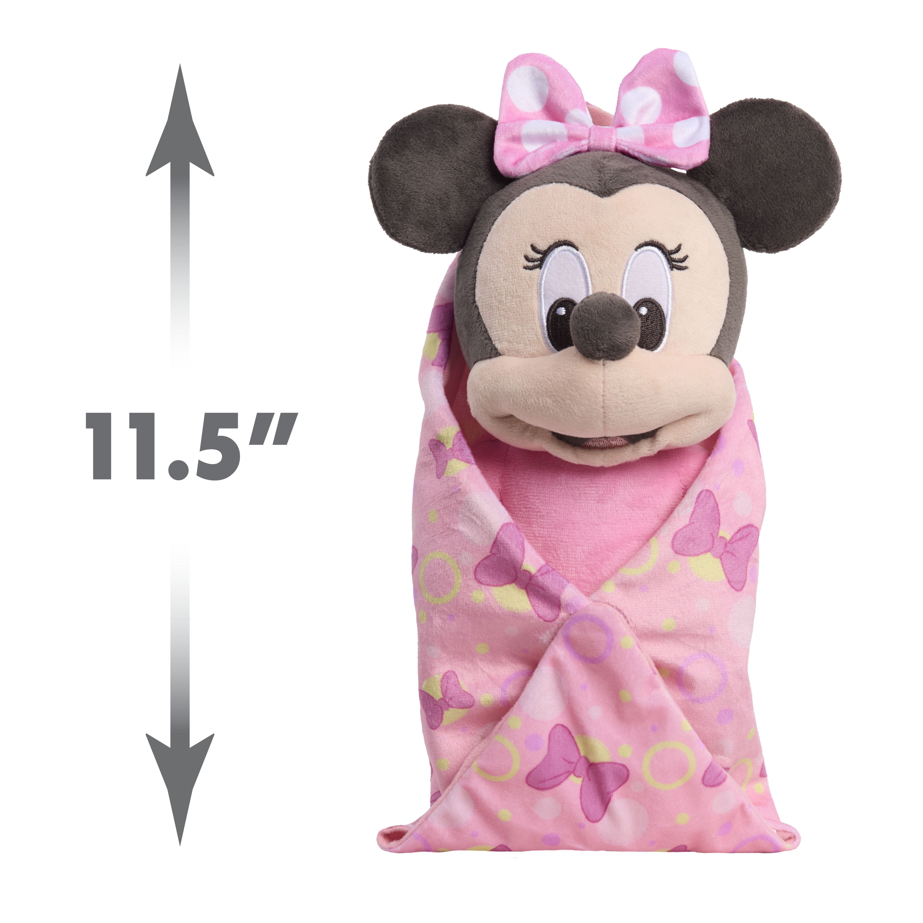 Peluche Disney Minnie avec couverture, peluche de 29 cm pour enfants de 2 ans et plus