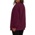 thumbnail image 5 of Harpily 50% Off Clear! Sweatshirts for WomenWomens Oversized Sweatshirts Crewneck Long Sleeve Tops Pullover Fall Fashion Clothes With Pocket Wine Red XXL, 5 of 7
