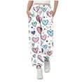 thumbnail image 2 of Tdoqot Girls Graphic Sweatpants with Pockets- Elastic Waist Drawstring Cute Casual Kids Joggers Multicolor Size 5, 2 of 5