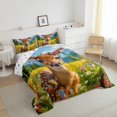 thumbnail image 3 of Manfei Wild Elk Deer Full Size Comforter Sets,Colorful Floral Bedding Comforter Set,Natural Scenery Bedding Sets For Girls Kids,Breathable Home Decor Reversible,3 Pieces, 3 of 8