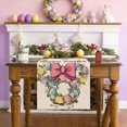 thumbnail image 4 of Easter Linen Table Runner and Placemat Set, Heat Insulation Table Cloth for Kitchen Dining Table, Decorative Table Linen for Easter Party Family Gathering and Holiday Meals, 12.99*70.87in, F, 4 of 5