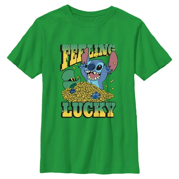 Boy's Lilo & Stitch Feeling Lucky  Graphic T-Shirt