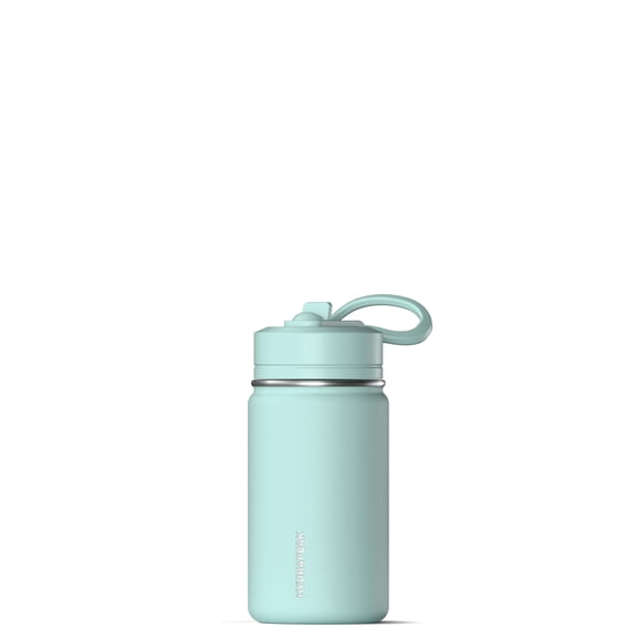 Hydrapeak Mini 14oz Water Bottle with Straw Lid, Stainless Steel Double Wall Insulated Water Bottle | Leak-Proof and Spill-Proof Water Bottle for School, 24 Hours Cold (Fresh Mint)