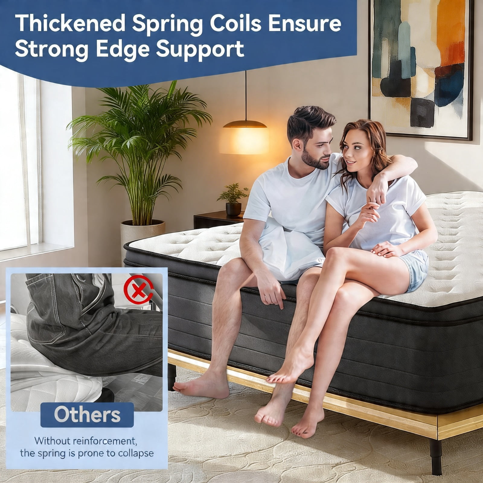 14 inch Full Size Mattress, Gel Memory Foam Euro Top Hybrid Mattresses, Medium Firm, Bed in a Box, Certipur-US & Oeko-Tex Certified, Pressure Relief, Motion Isolation