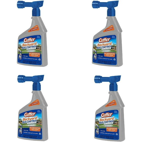Cutter Backyard Bug Control Spray Concentrate - Outdoor Insecticide - 4 Pack, 32 fl oz
