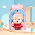 thumbnail image 2 of GobdXE Back To School Unisex Student Detachable Plush Monkey Doll Mini Backpack Love Heart Embroidery Front Pocket Water Resistant Daypack Size:One Size, 2 of 4