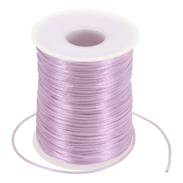 Unique Bargains 1.5mm x 109 Yard Nylon Satin Cord 1.5mm Beading String Braided Rope, Light Purple
