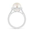 thumbnail image 2 of ANGARA South Sea Cultured Pearl Split Shank Ring with Halo in 14K White Gold for Women | June Birthstone, Birthday, Anniversary, Jewelry Gift for Women | Pearl Ring, 2 of 8
