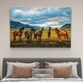 thumbnail image 4 of Six Brown Horse On Green Grass During Daytime Canvas Poster Bedroom Decor Sports Landscape Office Room Decor Gift,Frame-style,20x30inch(50x75cm), 4 of 8