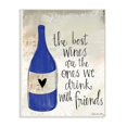 thumbnail image 2 of The Stupell Home Decor Best Wines Are Drank With Friends Blue Bottle with Heart Doodle, 2 of 5