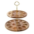thumbnail image 1 of Soporte de madera para huevos de 2 niveles, soporte para cupcakes, organizador de cocina, ahorra espacio, organizador de huevos para mostrador y, 1 of 9