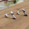 thumbnail image 4 of Tiny Little Heel Post Earrings Antique Silver Sandal Stud Minimalist Handmade Gift Stud Pushback 925 Sterling Cute Gift for Girlfriend, 4 of 7