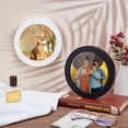 thumbnail image 5 of 2 Pcs Round Wooden Photo Frame with Glass Cover Black White 5.5 Inch Inner Diameter Wall Hanging Circle Picture Frames Stylish Picture Display Frame for DIY Home Office Gallery Wall Decor, 5 of 6