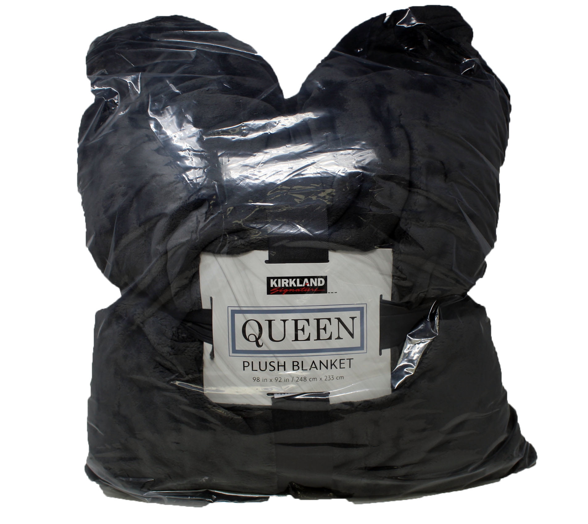 Kirkland Signature Queen Plush Blanket 98x92 Inch Charcoal