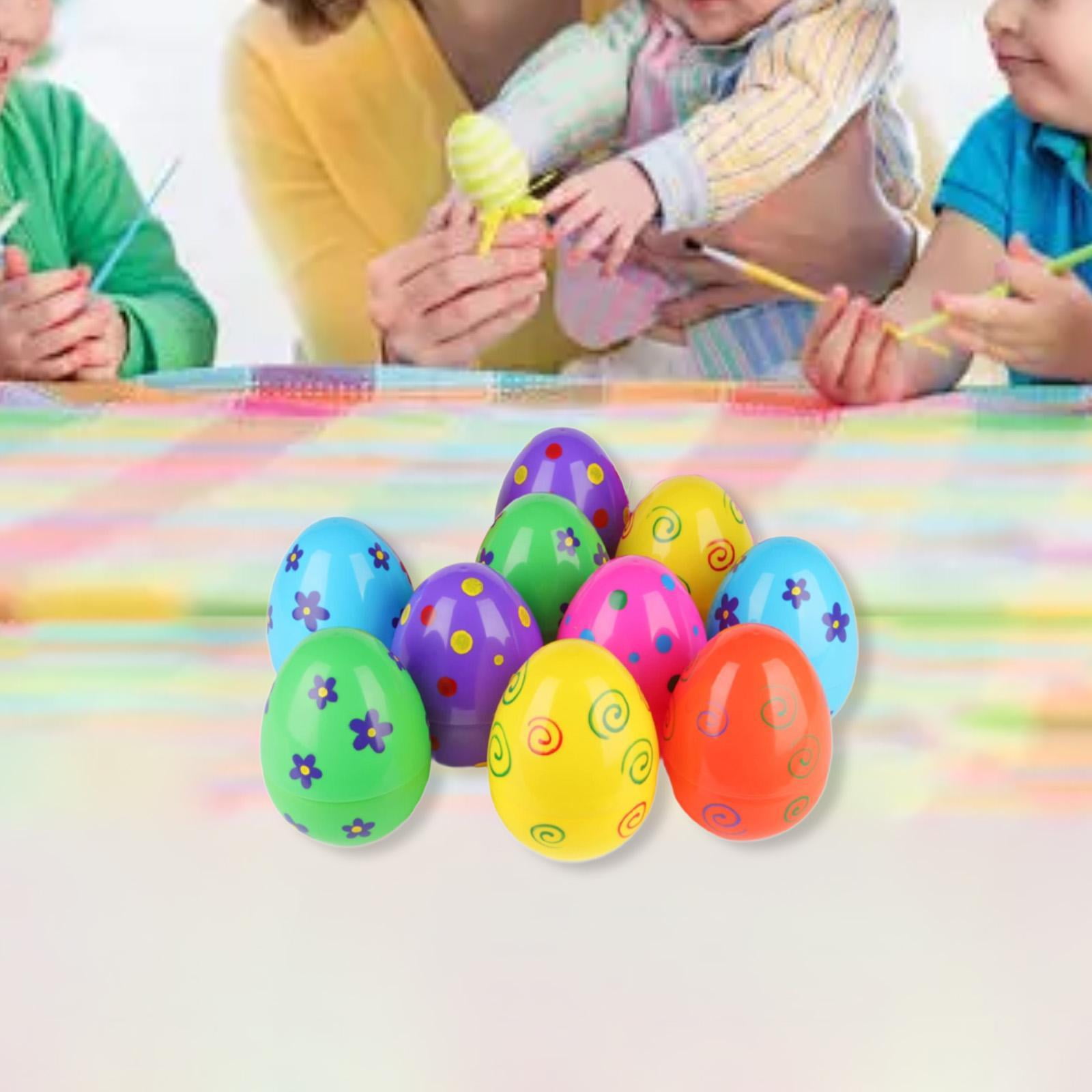 HILABEE 10Pcs Fillable Easter Eggs DIY Decorations Party Favors Creative Empty Easter Eggs for Gift Bag Fillers Easter Egg Girls