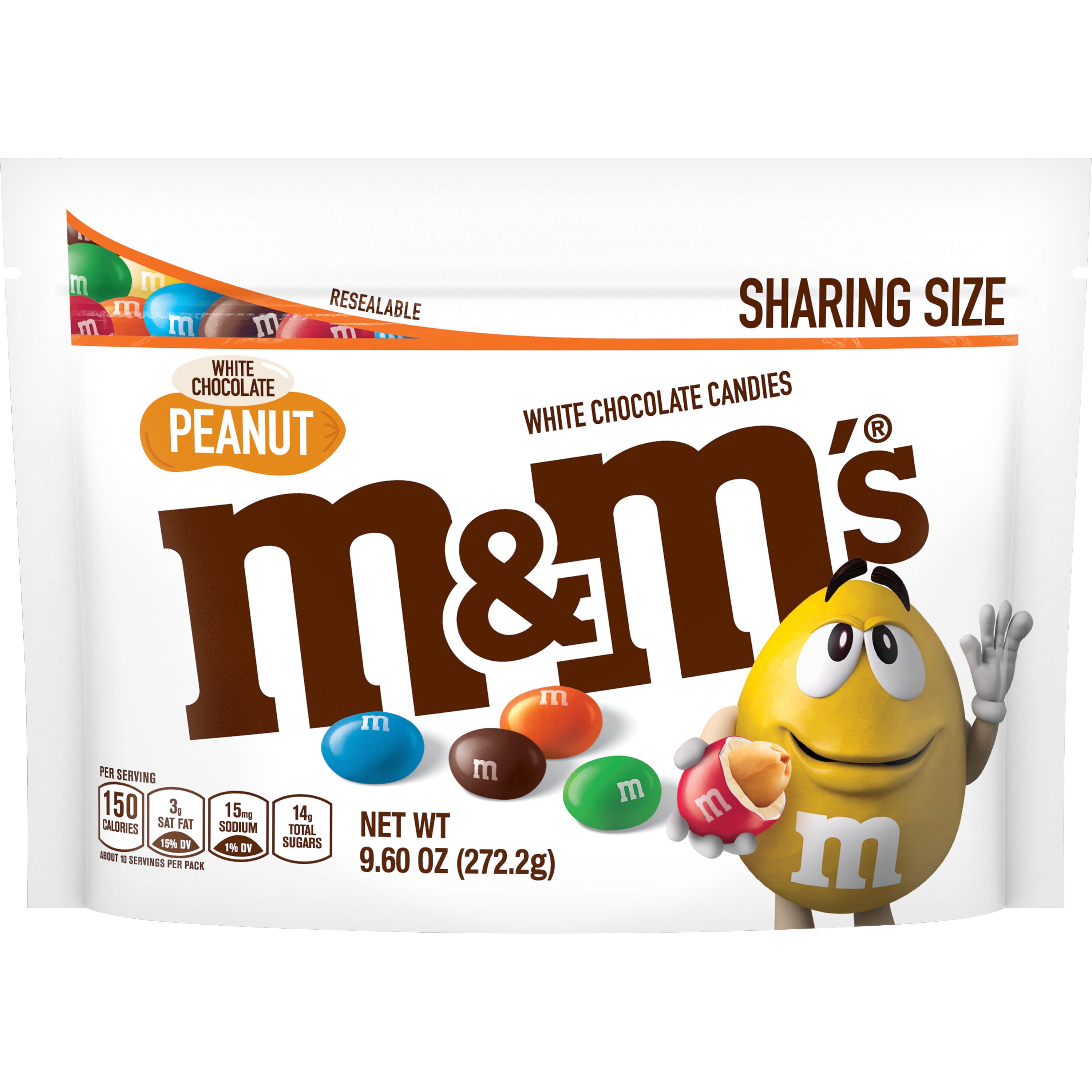 Mandms Peanut White Chocolate Candy Sharing Size 9 6 Oz Bag