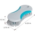 thumbnail image 3 of Smart Design Heavy Duty Scrub Brush - Contoured Shape with Non-Slip Grip - Tough Bristles, Odor Resistant - For Cleaning Pots, Pans, Plates, Sink, Bathtub and Carpets - Gray and Teal, 3 of 6