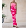 thumbnail image 4 of Women Summer Strapless Maxi Dress Bodycon Floral Long Wedding Guest Dress Formal Cocktail Dresses Pink XL (Wedding Guest Dresses Summer), 4 of 9