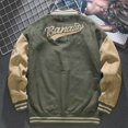 thumbnail image 3 of Men's Vintage Varsity Jacket, Retro Bomber Jacket with Embroidered Lettering, Casual Streetwear Coat, 3 of 3
