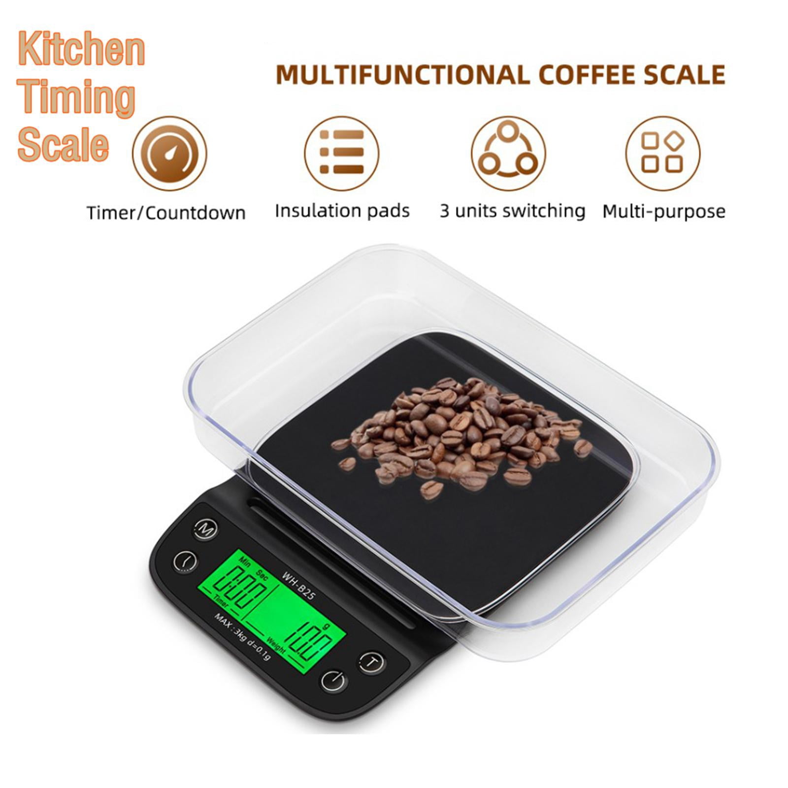Nishiyuenyi Sharplace Coffee Scale with Timer Pour Over Coffee Scale Espresso Scale Jewelry Black
