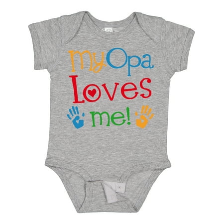 

Inktastic My Opa Loves Me Boys or Girls Baby Bodysuit